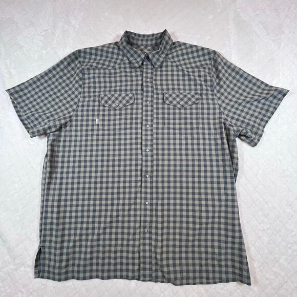 GameGuard Item 1061 Pearl Snap Vented Fishing Green/Blue Plaid Shirt Men’s 2XL - Picture 1 of 7